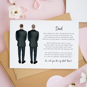 Personalised Dad Will You Be My Best Man Card, Father of the Groom Card, Personalised Groomsman Proposal Cards, Best Man Cards #927