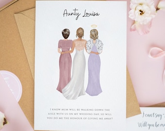 Personalised Wedding Card: Angel Mum, Step Mum, Auntie (Digital PDF or Printed)