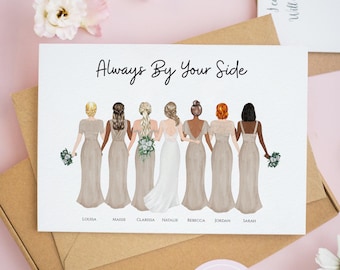 To The Bride on Her Wedding Day Card, Bride Card from Bridesmaids, Personalised Bridesmaid Proposal, Will You Be my Bridesmaid, Bride Gift
