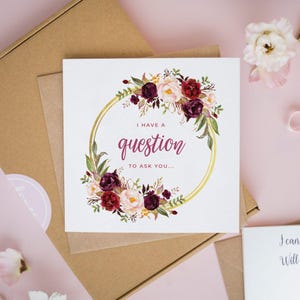 Ich habe eine Frage an Sie, Herbst Rustikale Hochzeitskarten, Brautjungfer Vorschlag Karten, Willst du meine Brautjungfer Geschenke sein, Brautjungfer Karten #432