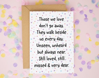 Those We Love Don't Go Away, Sympathy Cards, Condolences Cards, Deepest Sympathy Cards, Family Bereavement Card, Family Loss Card #497