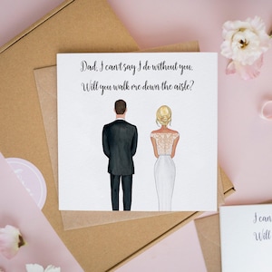 To my Dad on my Wedding Day... Father Wedding Card, Walk Me Down The Aisle, Dad of All Our Walks Together Cards, Daddy Wedding Cards #417