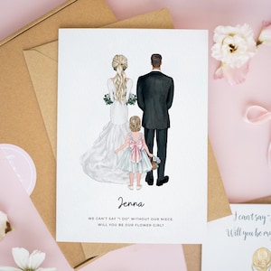 Personalised Flower Girl Card, Will You Be Our Flower Girl Card, Ring Bearer Cards, Wedding Card, Thank You For Being Our Flower Girl #760