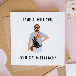 Will You Join My Wolfpack Groomsman Proposal Card, Personalised Cards for Weddings, Best Man Gift