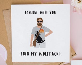 Will You Join My Wolfpack Groomsman Proposal Card, Personalised Cards for Weddings, Best Man Gift