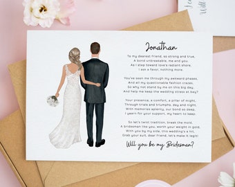 Personalised Bridesman Proposal Card, Will You Be My Bridesman, Man of Honour Card, Bridesman Gifts, Be My Best Man Card, Flower Man #746