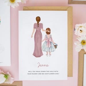 Personalised Flower Girl Card, Sister of the Bride Card, Will You Walk Our Flower Girl Down the Aisle Card, Niece Wedding Card, #852