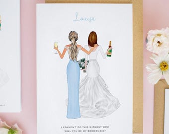 Personalised Will You Be My Bridesmaid Card, Bridesmaid Proposal Card, Bridesmaid Card, Thank You Bridesmaid Gift, Bridesmaid Proposal #523T