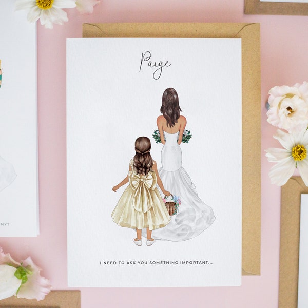 Personalised Jr Bridesmaid Card, Thank You For Being My Flower Girl, Will You Be My Bridesmaid, Proposal Will you Be My Flower Girl #602
