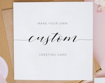Customisable Wedding Card, Pick Your Own Wording, 5x5" Cards for Wedding Thank You