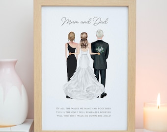 Mother & Father of the Bride Gift, Parents of the Bride Gift, Mum and Dad Wedding Gift, Parent Wedding Gift, Thank You Wedding Favour #P026