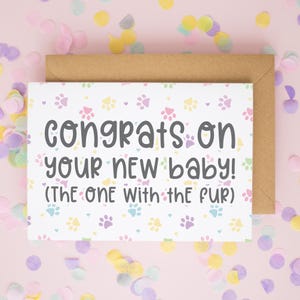 Tarjeta de felicitaciones por tu nueva mascota, tarjeta de adopción de mascota, tarjeta de felicitaciones por tu nuevo perro, tarjeta de nuevo gato, tarjetas divertidas para mascotas, nuevo bebé peludo n.° 967