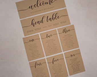 Rustic Table Plan Cards, Personalised Seating Plan Cards, Escort Wedding Cards, Table Plan Cards, Wedding Seating Plan, Table Plan, #DTP-017