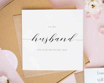 To My Husband on Our Wedding Day, Personalised Wedding Cards, To My Groom on our Wedding Day, To My Wife, Wedding Day Cards #13