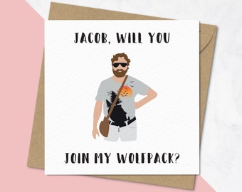 Will You Join My Wolfpack, Will You Be My Best Man Cards, Wolfpack Cards, Groomsman Cards, Be My Usher, Stag Do Card, Bachelor Cards #1