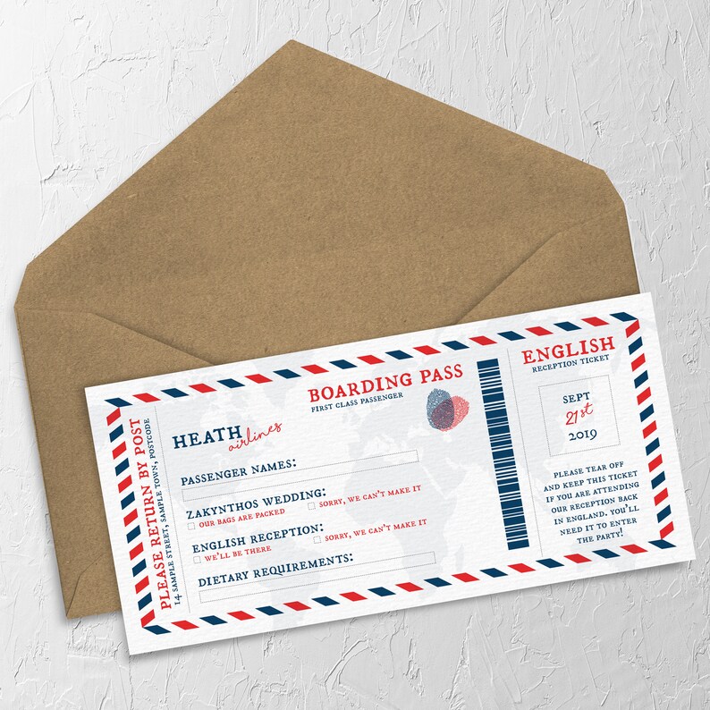 Vintage Airmail Passport & Boarding Pass Travel Themed Etsy