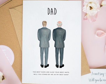 To My Dad On My Wedding Day, Father of the Groom Card, Dad Will You Be My Best Man, Personalised Groomsman Proposal Cards, Best Man #476