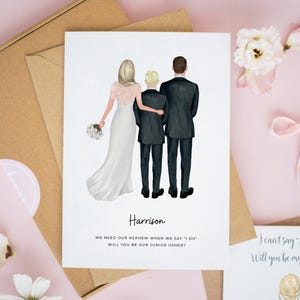 Will You Be Our Page Boy Card, Ring Bearer Cards, Usher Proposal Cards, Junior Best Man Gift, Personalised Junior Groomsman Card #793