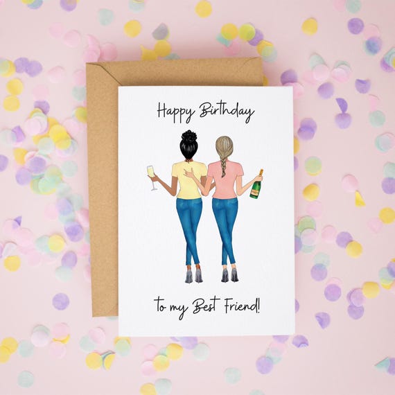 Qiliji Tarjeta De Cumpleaños Para Mejor Amiga, Tarjeta De Cumpleaños