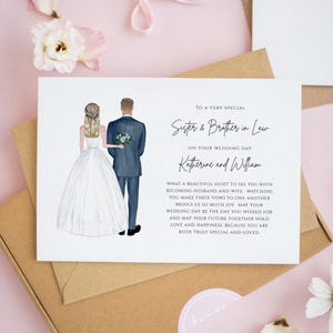 Sister & Brother in Law Wedding Card, Personalised Wedding Card, On Your Wedding Day, Bride and Groom Cards, Mr and Mrs Wedding Gifts #838