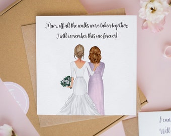Mum Will You Walk Me Down The Aisle? Mom/Mum Wedding Cards, Give Me Away Card, To My Mum On My Wedding Day Card, Mom Wedding Card #358