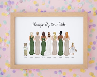 Bridal Party Print, To The Bride Print, Personalised Bridesmaid Proposal Card, Will You Be my Bridesmaid Card, Bridesmaid Card Gift #P032