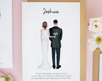 To My Groom on Our Wedding Day, To My Groom Card, To My Husband Card, Bride & Groom Card, To my Wife on Our Wedding Day Card, Bride #588