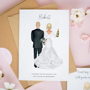 Personalised Bridesman Card, Will You Be My Bridesman Card, Man of Honour Cards, Brother of The Bride Card, Walk Me Down The Aisle Card #753