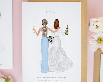 Personalised Will You Be My Bridesmaid Card, Bridesmaid Proposal Card, Bridesmaid Card, Thank You Bridesmaid Gift, Bridesmaid Proposal #523T