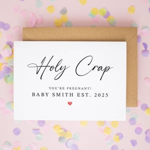 Heilige Scheiße, du bist schwanger! Neue Babykarte, Glückwünsche zu Ihrer Schwangerschaft, Glückwunschkarten, personalisierte neue Babykarten #897