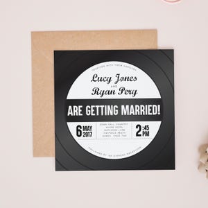 Pacchetto di inviti per matrimonio in vinile, set di inviti per matrimonio vintage, inviti stampabili, inviti per matrimonio, modello di invito, #6000