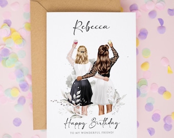 Personalised Best Friend Birthday Card, Happy Birthday To My Bestie, Friendship Card, 30th Birthday Card for Sister, BFF Birthday Card #1080