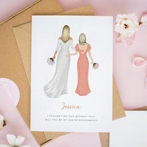 Junior Bridesmaid Card, Will You Be My Junior Bridesmaid, Bridesmaid Proposal Cards, Bridesmaid Gift, Personalised Flower Girl Card #649