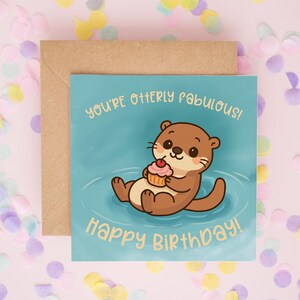 Carte d'anniversaire loutre fabuleuse loutre, carte d'anniversaire mignonne loutre, carte d'amoureux des animaux, cartes d'anniversaire drôles, cartes loutre pour petite amie #968