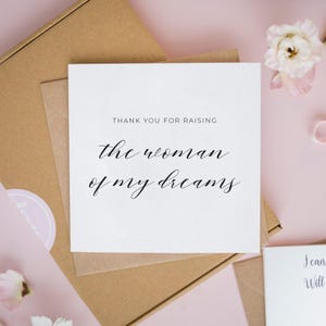 夢の女性を育ててくれてありがとう、義母へのカード、結婚式当日の義母へ、ウェディングカード、ママカード #396