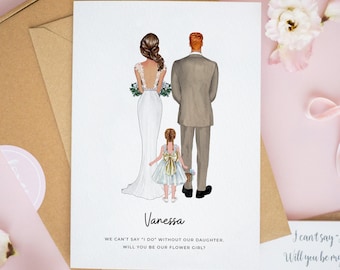 Personalised Flower Girl Card, Will You Be Our Flower Girl Card, Ring Bearer Cards, Wedding Card, Thank You For Being Our Flower Girl #761
