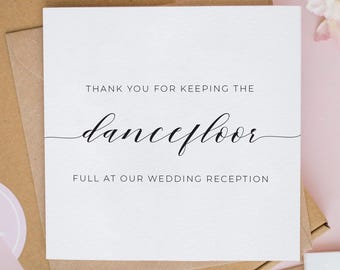 Thank You Wedding DJ Card, Wedding Day Thank You Card for DJ, Wedding Supplier, Wedding Vendor Thank You, Master of Ceremonies Card #1035