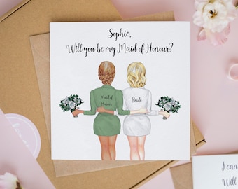 Personalised Bridesmaid Proposal Card, Will You Be My Bridesmaid, Bridesmaid Cards, Thank You Bridesmaid Gift, Bridesmaid Proposal #283