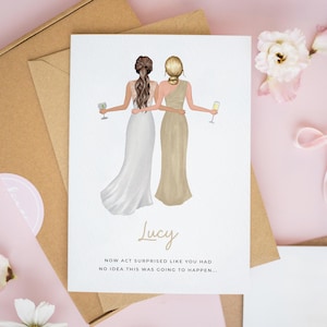 Personalised Bridesmaid Proposal Card, Will You Be My Bridesmaid Card, Bridesmaid Invite, Maid of Honour Card, Now Act Surprised Card #1007