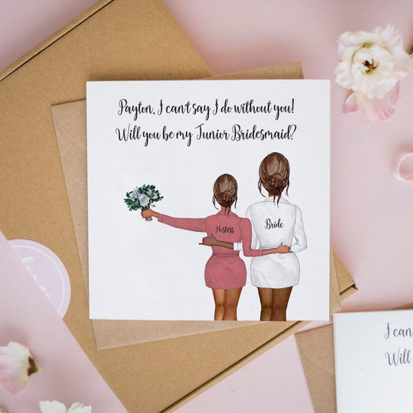 Junior Bridesmaid Card, Will You Be My Junior Bridesmaid Card, Young Bridesmaid Card, Bridal Proposal Cards, Personalised Bridesmaid #365