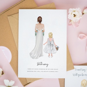 Personalised Flower Girl Card, Will You Be My Flower Girl Card, Flower Girl Proposal Card, Junior Bridesmaid Card, Thank You Bridesmaid #737