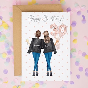 Carte d'anniversaire 30e anniversaire, soeur, carte d'anniversaire meilleur ami, 30e anniversaire, carte d'amitié, cadeau 30e anniversaire personnalisé #615