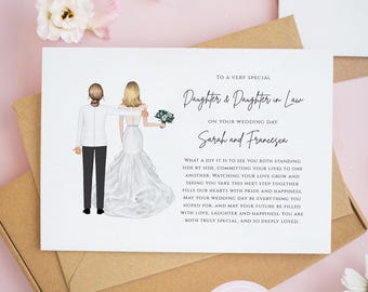 Daughter & Daughter in Law Wedding Card, Personalised On Your Wedding Day Card, Bride and Bride Card, Same Sex Lesbian Wedding Gift #971
