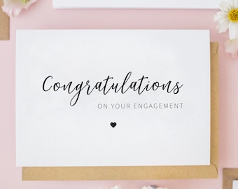 Engagement Card, Congratulations Engagement Card, Wedding Cards, Happy Engagement Card, Personalised Cards, Congrats Engaged Card #623