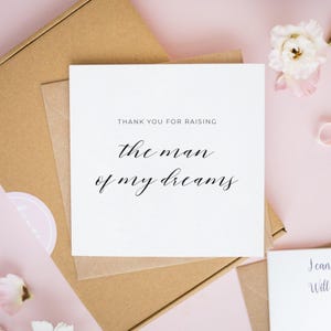 義母への結婚祝いカード：私の理想の男性を育ててくれてありがとう