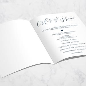 Wedding Order of Service Booklet Church Wedding Booklet - Etsy UK