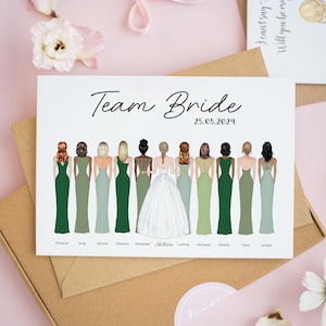 Personalised Team Bride Card, On Your Wedding Day Card, Card for The Bride, Gifts for the Bride, Gifts From The Bridesmaids, Thank You Card