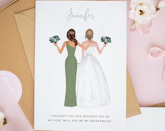 Personalised Will You Be My Bridesmaid Card, Bridesmaid Proposal Cards, Thank You Maid of Honour Card, Personalised Bridesmaid Box Gift #735