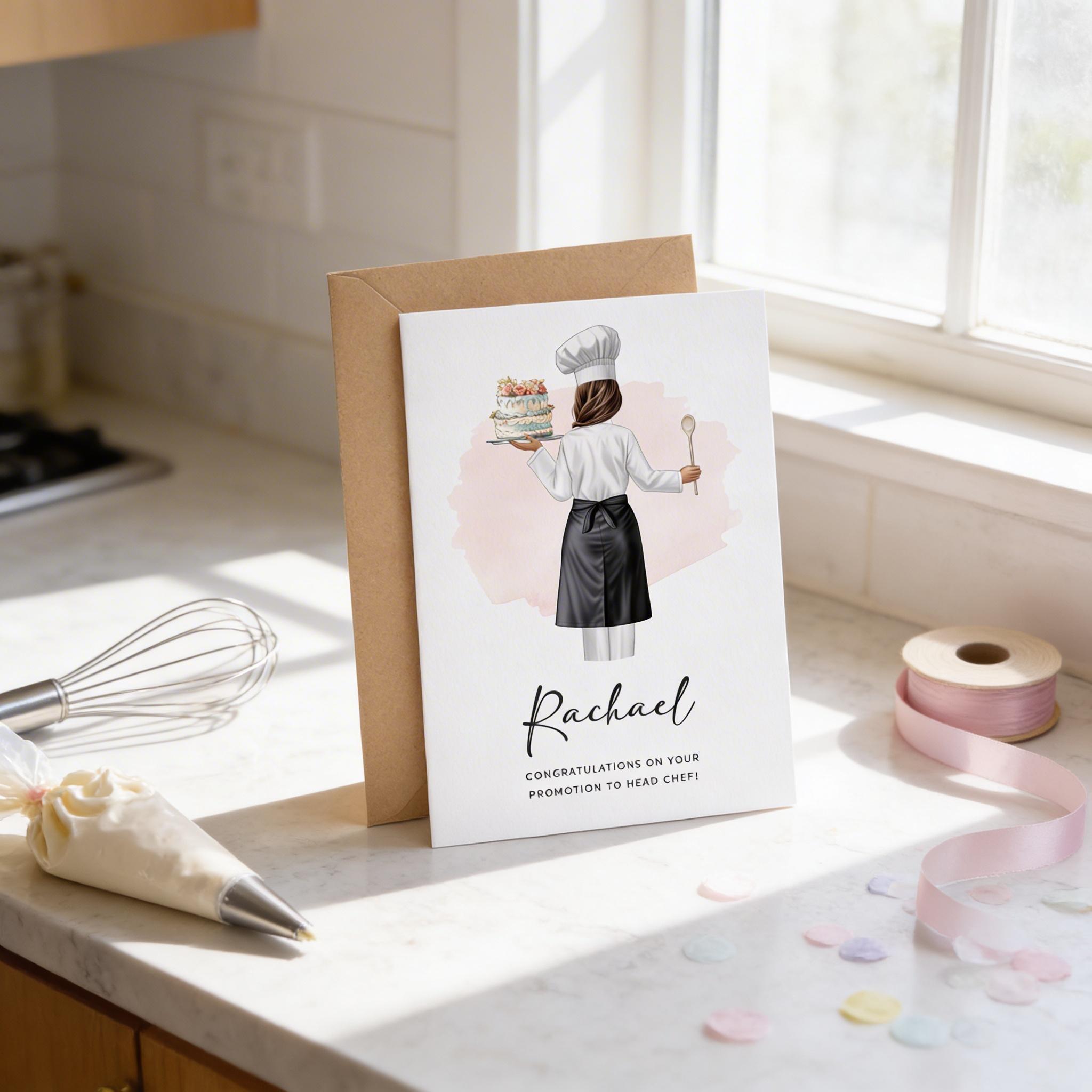 Personalised Chef Congratulations Card, New Job or Promotion Card ...
