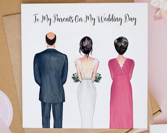 To My Parents on My Wedding Day, Will You Walk Me Down The Aisle, Mum & Dad Wedding Cards, Mom and Dad Wedding Day Cards #478